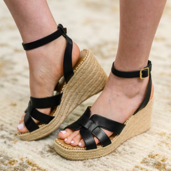 Behold Black Braided Twine Wedge