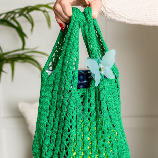 Girls Day Open Weave Bag in Green